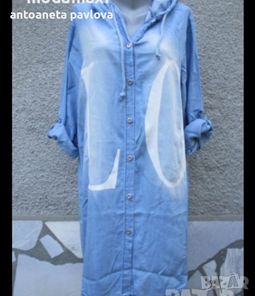 Дънкова спортна рокля -риза, снимка 1