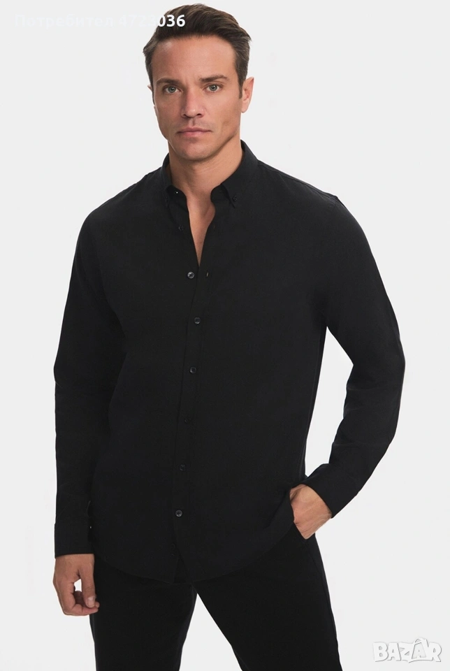 Черна риза June размер S, снимка 1