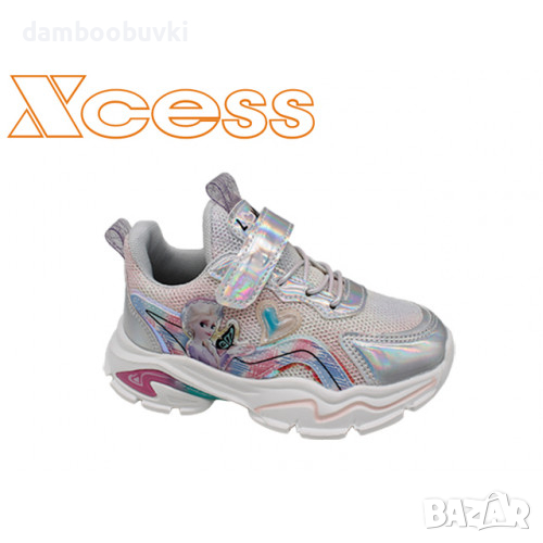 Намалена цена !!! Детски олекотени маратонки Xcess сребрист 25/30, снимка 1