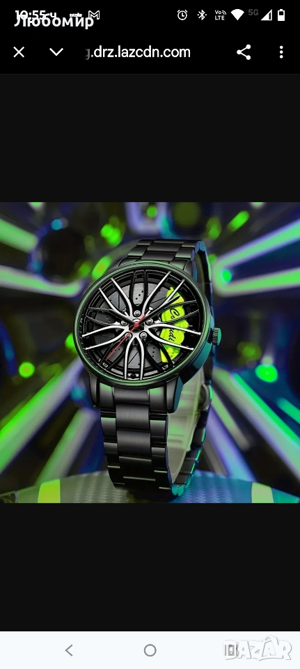 Моден часовник за автомобилни колела, мъжки триизмерен  , снимка 1