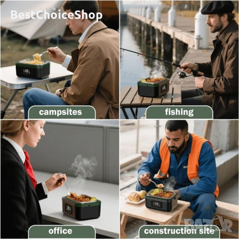 Електрическа преносима кутия за обяд 3 в 1, неръждаема стомана, с аксесоари, 220V/12V/24 , снимка 3 - Кутии за съхранение - 53145464