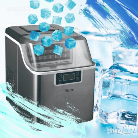 Ледогенератор Oliver Voltz, 170W, 22кг/24ч, 3.2 л, 24 квадратни кубчета за цикъл работа, Инокс, снимка 2 - Други - 49977367
