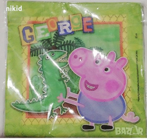 Пепа пиг Pig Peppa Джордж 10 парти салфетки рожден ден, снимка 2 - Други - 27656439