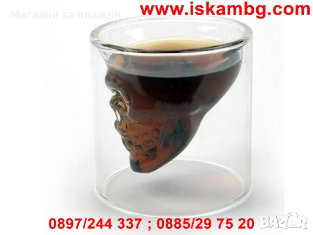 Стъклена чаша - шот череп, 100мл   код 1020, снимка 5 - Други стоки за дома - 28462312