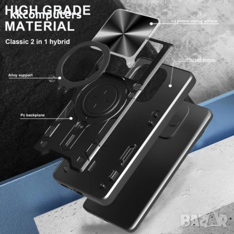 Xiaomi Redmi Note 14 5G Удароустойчив CD Texture Sliding/ Camshield Magnetic Holder Калъф и Протекто, снимка 3 - Калъфи, кейсове - 50904253