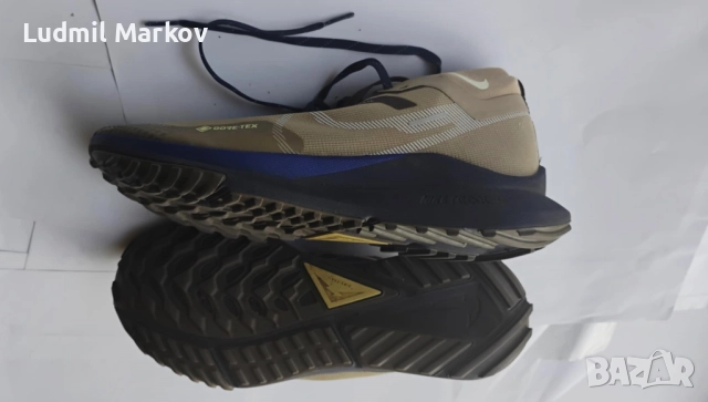 Маратонки 2024 Nike Pegasus Trail4- GORETEX,React Soles- почти нови, цвят Khaki Citron Tint, 120 лв., снимка 7 - Маратонки - 52733385