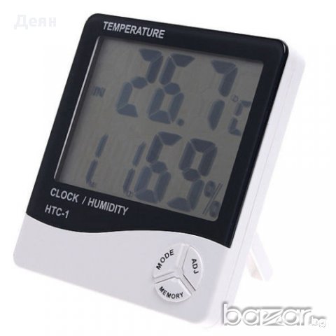 Цифров термометър, часовник и влагомер HTC-1, снимка 3 - Други стоки за дома - 28443755