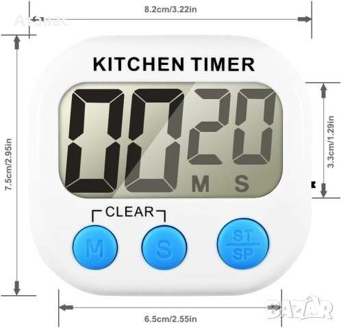 Цифров кухненски таймер с магнит и стойка, снимка 2 - Аксесоари за кухня - 53427626