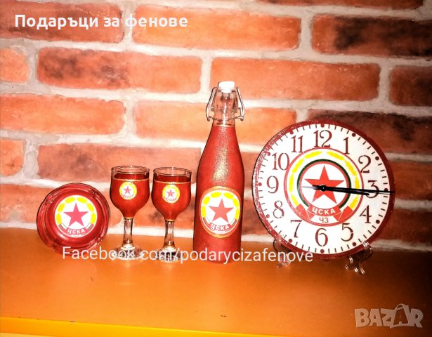 Подарък за фен на ЦСКА- ръчно изработена бутилка с логото, снимка 2 - Фен артикули - 38417111