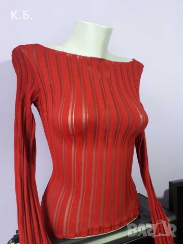 Ластична блуза р-р XS,S, снимка 3 - Корсети, бюстиета, топове - 33417621