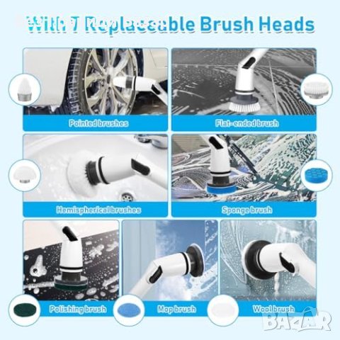 Нова Мощна Безжична Четка Augot с 7 Глави Идеален Подарък дом почистване, снимка 6 - Други - 43498927