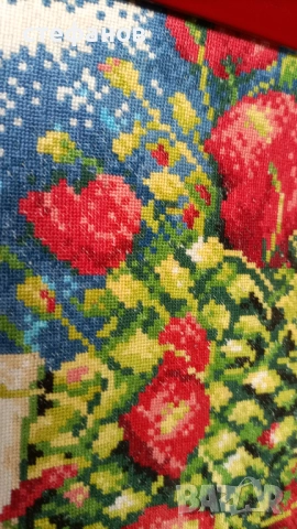 Рамкиран гоблен „Макове във ваза”, снимка 3 - Гоблени - 52144701