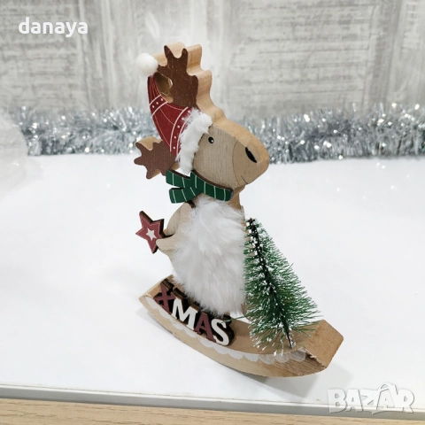 6126 MDF коледна украса Еленче с елхичка Xmas, 14cm, снимка 2 - Декорация за дома - 52740577