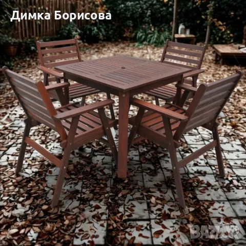 Градински комплект Tirora Muhler Meranti - 5 части, дърво, снимка 4 - Градински мебели, декорация  - 50276065