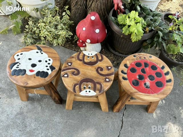 Столче/табуретка от тиково дърво, снимка 8 - Столове - 51789767