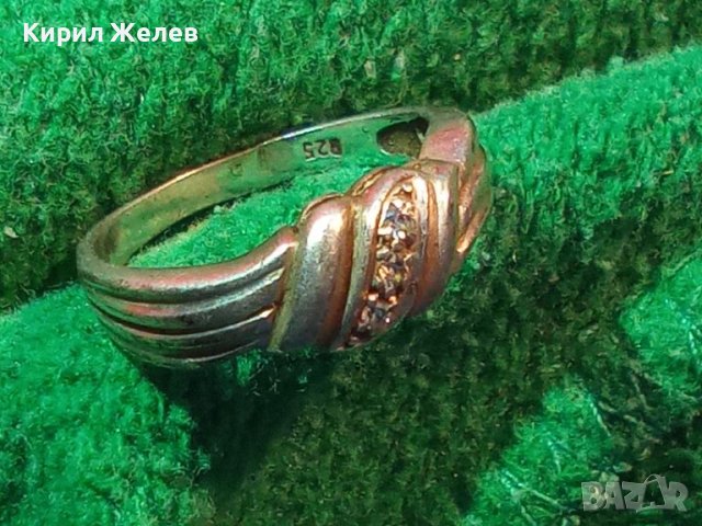 СКЪПОЦЕНЕН РЕТРО СРЕБЪРЕН ПРЪСТЕН СРЕБРО 925 АНГЛИЯ с ЦИРКОНИ СТАРА РЪЧНА ФИНА ИЗРАБОТКА 43232