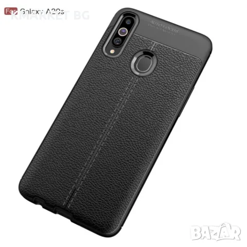 Samsung Galaxy A20s Удароустойчив Litchi Skin Калъф и Протектор, снимка 4 - Калъфи, кейсове - 48546159