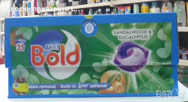 Болд Ленор Сандалово Дърво и Евкалипт Ол ин Уан Подс  капсули за пране 25 бр.