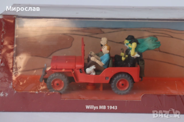 1:43?? TINTIN WILLYS MB1943 КОЛИЧКА ИГРАЧКА МОДЕЛ, снимка 2 - Колекции - 53086086