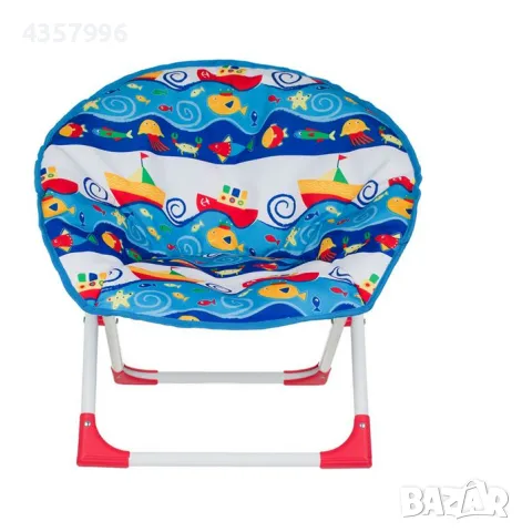 Фотьойл за деца, Метал, Море с Рибка, Син , снимка 3 - Къмпинг мебели - 50080386