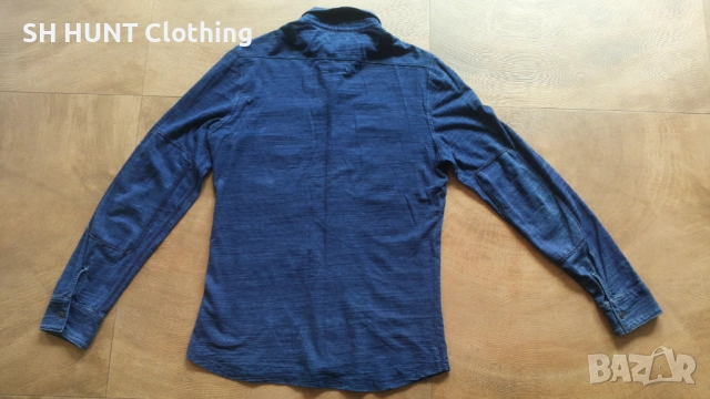 G-STAR VAN JONES INDIGO SHIRT Размер M - L мъжка еластична риза 12-60, снимка 12 - Ризи - 52795013