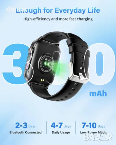 Смарт часовник за Android/IOS, фитнес тракер, отговор/осъществяване на повикване, водоустойчив-черен, снимка 8 - Смарт часовници - 48234977