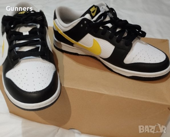 Nike Dunk Low Black/White/Opti Yellow, 42, снимка 10 - Спортни обувки - 43717088