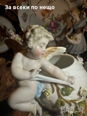 Sitzendorf Germany  Circa 1904 - “Вазата с херувима” Код P1724, снимка 11 - Декорация за дома - 52970041