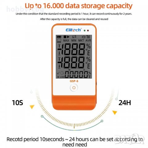 Регистратор на температура и влажност с външни сензори и памет 16000 точки , снимка 8 - Други инструменти - 33286046