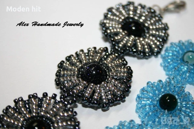 Гривни с авантюрин и ахат ръчна изработка, снимка 5 - Гривни - 50827691