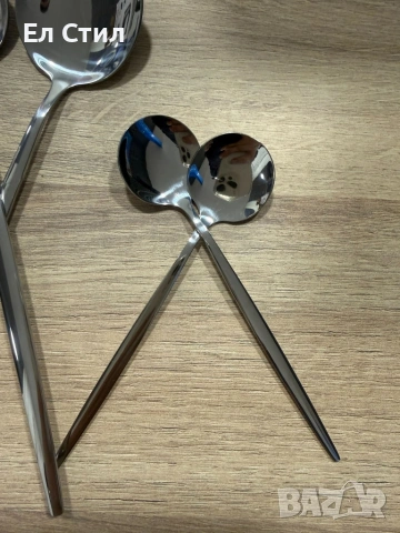Комплект прибори за хранене в сребрист цвят от 24 части с луксозен дизайн и магнитна кутия, снимка 7 - Прибори за хранене, готвене и сервиране - 53567710