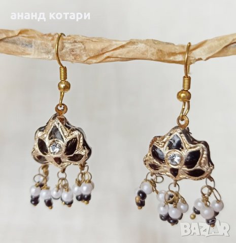 Ръчно емайлирани традиционни обеци от Раджастан М34, снимка 6 - Обеци - 23404697