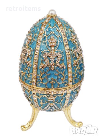 Фаберже стил, кутийки-яйца за бижута в луксозна подаръчна кутия., снимка 1 - Декорация за дома - 43218250