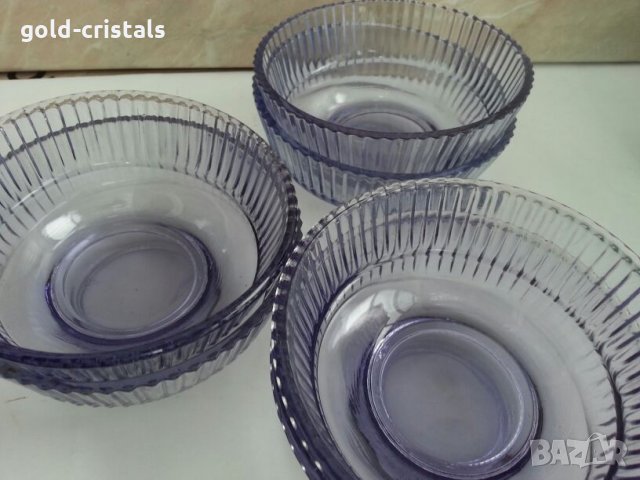 ретро купички цветно лилаво стъкло , снимка 10 - Антикварни и старинни предмети - 26224592