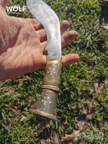 Кукри оригинал рог, месинг седеф, снимка 5 - Антикварни и старинни предмети - 52930743