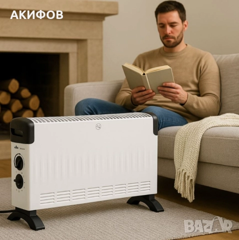 Конвекторен отоплител Rosberg – 2000W, 3 степени, защита от прегряване