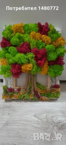 Дървото на живота със скандинавски мъх в рамка, снимка 3 - Пана - 48288866