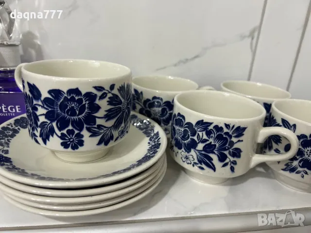 Реколта от 1970 г. на Broadhurst „Garland“ дуо от чаша, чинийка за чай / Broadhurst Ironstone / син , снимка 8 - Сервизи - 49689967