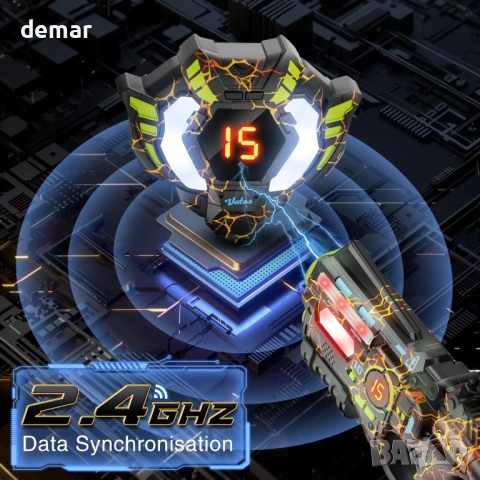 VATOS Акумулаторни инфрачервени лазерни пистолети за 2 души и проектор, снимка 7 - Образователни игри - 52721464