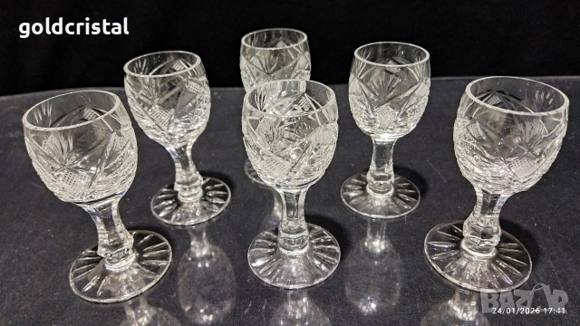кристални чаши , снимка 5 - Антикварни и старинни предмети - 53226180