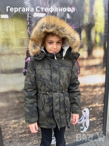 Дебела камуфлажна парка с голям пух на качулката ❄️ Размери -8г.10г.12г.14г.16г. Цена -45 лв, снимка 5 - Детски якета и елеци - 43437567