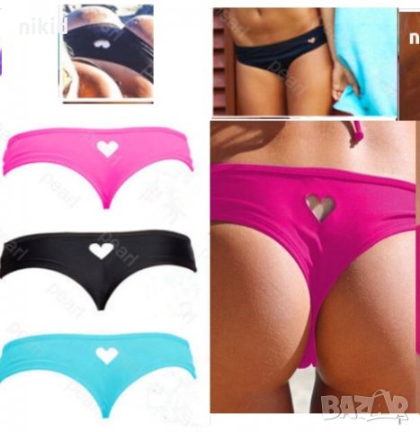бикини бански сърце в синьо зелени цикламени бельо татос
