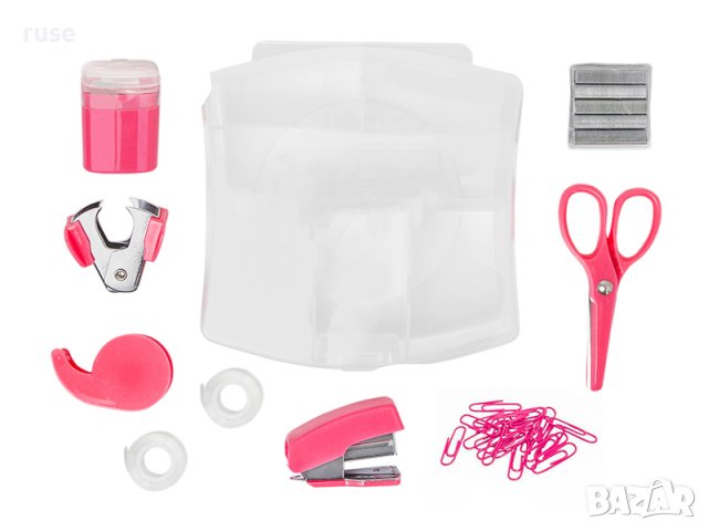 НОВИ! НОВИ! Комплект мини телбод антителбод тиксо държач за тиксо ножичка острилка кламе, снимка 5 - Ученически пособия, канцеларски материали - 27576544