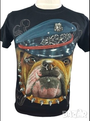 3D Тениска с булдог в шапка от Рок Чанг, снимка 3 - Тениски - 52144874
