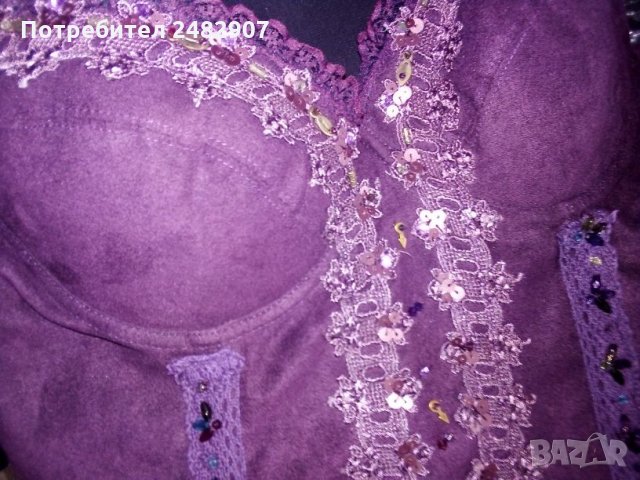 Стилно дамско бюстие в лилаво, снимка 2 - Корсети, бюстиета, топове - 28209451