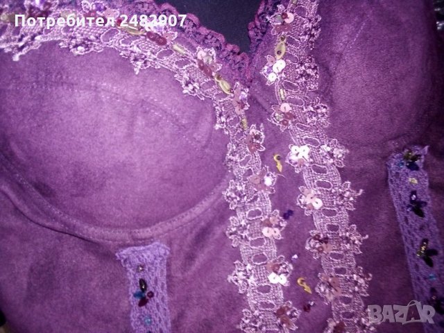Стилно дамско бюстие в лилаво, снимка 2 - Корсети, бюстиета, топове - 28209451