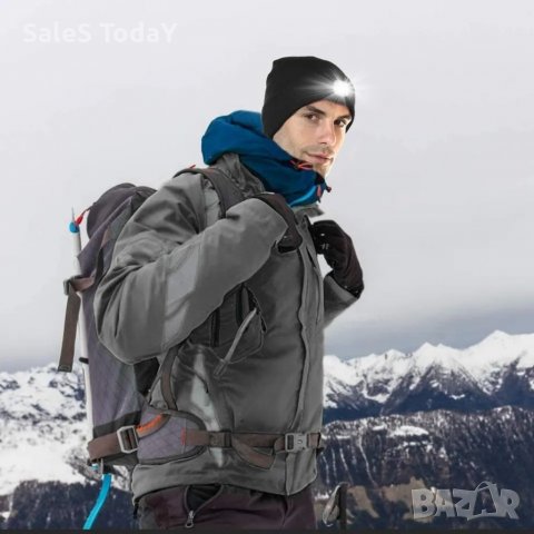 Светеща шапка, шапка с фенерче, USB, LED , снимка 1