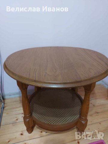 Стара масивна дървена масичка за кафе, снимка 3 - Антикварни и старинни предмети - 43481042