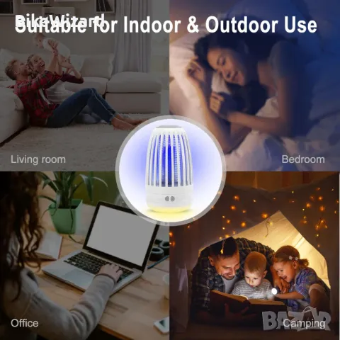  Лампа за унищожаване на насекоми с нощна светлина 2 в 1 презареждаща батерия НОВО, снимка 2 - Къмпинг осветление - 48523727