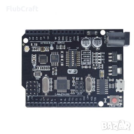Микроконтролер Arduino UNO+WiFi R3 ATMEGA328P / Micro USB, снимка 1